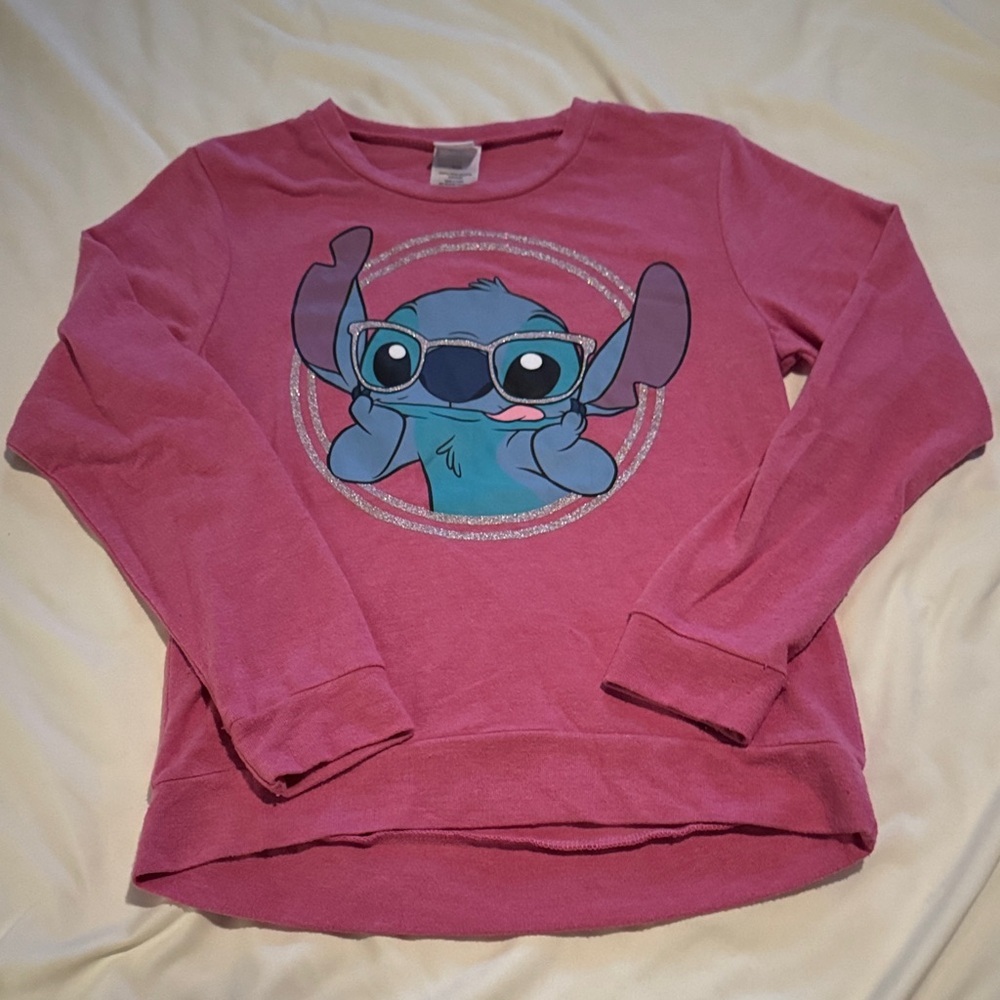 Disney Pink Long Sleeve Tee with Character Design